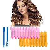 Lockenwickler Curler,Manuelle Lockenwickler, Magische Lockenwickler,Lockenwickler Curler 18 Stück,Haar Locken Curler Ohne Hitze Machen,Haar-Styling-Tools für Langes Mittellanges H