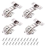 4 Stück 90 Grad Eckanschlag Standardscharniere Automatikscharniere Topfscharnier mit Schrauben Schranktür Scharniere für Küchenschrank