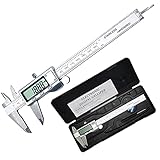 Zelotes Digitaler Messschieber Schieblehre,150mm / 6 Zoll, Edelstahl Messlehre Messwerkzeuge mit Ersatzbatterie und LCD Display,Hoch Messgenauigkeit (0,01 mm), für Haushalt und Industrie Messung