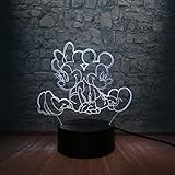 3D illusion lampe Cartoon Mickey Mouse Minnie Freunde LED Nachtlicht Fernbedienung Touch 7 Farbe USB Hauptbeleuchtung Weihnachtsdekoration Kinder Kinderspielzeug Geschenk