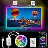 Alexa Led Strip TV Hintergrundbeleuchtung, Enteenly 3m LED Streifen mit Music Sync, 16 Million RGB DIY Colors, USB Pow