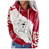 Azruma Damen Kapuzenpullover Mode Druck Hoodie Pullover Tops Langarm Sweatshirt mit Kapuze Vintage Kapuzenpulli Lockere Sweatjacke Langarmshirt Oversized Oberteile Pulli Teenager Mädchen Streetw