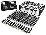 TOOLI-ART Micro-Line Stifte mit Etui, Fineliner, Multiliner, Archival Ink, Artist Illustration, Architektur, Technisches Zeichnen, Konturieren, Manga, Schreiben, Rock Painting 14/Set schw