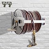 OHKKSD Gartenschlauchaufroller,Metallschlauchaufroller,Wand-/Bodenmontierte dekorative Gartenschlauchaufroller,Außenschlauchhalter Aufbewahrung Langlebig,Mobiler Gartenschlauch und Aufroller-S