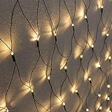 Meisterhome LED Lichternetz 3x3 meter für Außen und Innen, für Weihnachten Deko Garten Hochzeit Party, Warmweiß