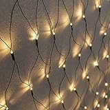 Meisterhome LED Lichternetz 3x3 meter für Außen und Innen, für Weihnachten Deko Garten Hochzeit Party, Warmweiß