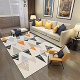 Teppich Muster Kinderteppich Teppiche Groß Für Wohnzimmer Grau orange geometrisches Design Wohnzimmer Schlafzimmer Zubehör Kamin Teppich Teppich Kinderzimmer Jungen 120X200