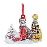 FEIZAO Anhänger Weihnachten Basteln Holz Weihnachtsdeko Katze Schneemann Weihnachtsschmuck DIY Weihnachtsanhänger Hängende Charms Anhängerweihnachtsdeko Holz Ornamente Christbaumanhäng