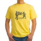 CafePress T-Shirt aus Baumwolle, Motiv: Woodturning, Aschgrau Gr. M, gelb