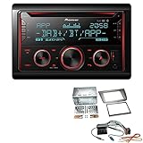 Pioneer FH-S820DAB 2-DIN Autoradio Bluetooth DAB USB passend für Seat Toledo III 2004-2009 anthrazit ohne Canb