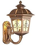 Moderne Minimalistische Glas Laterne Wall Sconce E27 Antike Outdoor Laterne Wandleuchter Wandleuchte Gegossen Aluminium Traditionelle Porch Patio Wasserdicht IP55 Außen Wandspiegel Lichterk