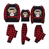 Set für Frauen Kinder Freund Weihnachten Schlafanzug Weihnachts Pyjama Outfit Set Nachthemd Nachtwäsche Familien Sleepwear Schlafshirt Hausanzug Weihnachtspyjama Weihnachtsoutfit Fannyfuny