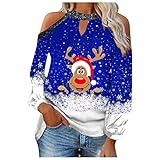 Weihnachten Schwarze Bluse Kurzarm Baumwolle Oversize t-Shirt Hemden Damen schwarz blusen Langarm blusen Kurzarm Damen weiß Stillshirt gestreifter Pullover Pullover D