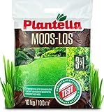 Plantella Moos-los 3-in-1 Rasendünger mit Moosvernichter, 10 kg | lüftet, versorgt Rasen mit Nährstoffen, beseitigt M