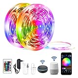 LED Strip 10m,Richsing WiFi LED Streifen,Smart RGB LED Strip, LED Lichterkette App-steuerung, Farbwechsel, Musik Sync,funktioniert mit Alexa und Google Assistant(2x5m)