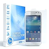 EAZY CASE 3X Panzerglas Displayschutz 9H Härte kompatibel mit Samsung Galaxy S4 Mini, nur 0,3 mm dick I Schutzglas aus gehärteter 2,5D Panzerglasfolie, Displayschutzglas, Transparent/Kristallk