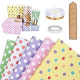MIZIJIA Geschenkpapier Blätter - Floral Design Hochzeit, Geburtstag, Muttertag, Glückwunsch (yuandian)