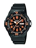 Casio Collection Herren-Armbanduhr MRW 200H 4BVEF, schwarz/Orang