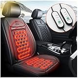 JXWANG Sitzkissen Auto, Heizt Schnell,rutschfest Sitzheizung AutoNachrüSten 12V-24V Universell Verwendbar, Benutzt für Büro, LKW, Auto Auto SitzbezüGe 1 Stück-Schw