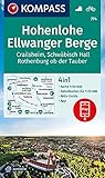 KOMPASS Wanderkarte Hohenlohe, Ellwanger Berge, Crailsheim, Schwäbisch Hall, Rothenburg ob der Tauber: 4in1 Wanderkarte 1:50000 mit Aktiv Guide und ... (KOMPASS-Wanderkarten, Band 774)