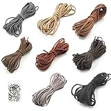 VEGCOO Lederband Kette 3mm, 8 Farbe Faux Veloursleder Lederbänder mit Clip-Zubehör für Ketten, Lederschnur, Lederriemen, Lederband mit Verschluss für DIY Armband Halskette Schmuck Handwerk