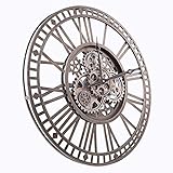 QIANDENG Retro Wanduhr Metall, Vintage Wanduhr mit Großen Römischen Ziffern 40cm, Stille Dekorative Uhren für Haus, Wohnzimmer, Kü