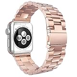 PINHEN Armband Kompatibel mit Apple Watch Armband 41mm 40mm 38mm - Rostfreier Edelstahl Uhrenarmband Ersatz Armbänder Kompatibel für 38mm 40mm Series 7/6/SE/5/4/3/2/1 (41/40/38mm, Rose Gold)