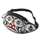 DJNGN Bär Tattoos Totem Gürteltasche Mit Verstellbarem Riemen Hüfte Gürteltasche Für Mann Frauen Im Freien Sport Laufen Fitnessstudio R