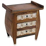 Oriental Galerie Schrank Kommode Sideboard Flurschrank Dielenschrank Telefonschrank ca. 60 × 64 cm Natur und Weiß