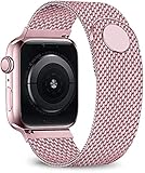 ZLRFCOK Milanaise-Armband für Apple Watch, 44 mm, 40 mm, 38 mm, 42 mm, Metallband, Edelstahlarmband, iWatch Serie 5, 4, 3, SE, 6, Uhrenarmband (Bandfarbe: Schwarz, Bandbreite: 42 oder 44 mm)