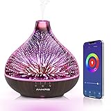 Ankrs Alexa Aroma Diffuser, Smart 3D Aroma Diffusor 400ml für Ätherische Öle, WLAN Ultraschall Luftbefeuchter, Kompatibel mit Alexa / Google Home, APP Steuerung, Timer Funktion, BPA-Frei, Ultra Q