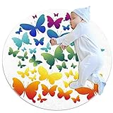 Krabbelmatten, rutschfeste Fußmatten, Kinderspielmatten für Kinderzimmer, Spielmatten für Kinderteppiche, Spielmatten für Kinder, Rainbow Butterfly