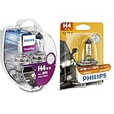 H4 12V 6055W P43t Vision Plus 60% 2st. Philips & 12342PRB1 Scheinwerferlampe H4 V