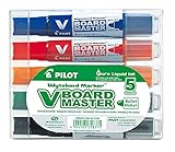 PILOT V-Board Master, Whiteboardmarker mit Rundspitze, 5er Set (Schwarz, Rot, Blau, Grün, Orange)