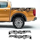 ASDFSDFG Auto Grafiken Seite Vinyl Aufkleber 2 Stücke Autoaufkleber Reifendruck Kompass Abenteuer Off Road Auto Heck Vinyl Grafiken Aufkleber,Für Ford Ranger Raptor Pickup Zubehör   Glossy B