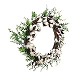 NOLITOY Weihnachtskranz Tür Hängende Outdoor Ornamente Kranz Baumwollkranz Türkranz Baumwolle Girlande für Weihnachten T