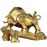 Feng Shui Ornament Chinesischer Tierkreis Tier Bull OX Jahr Maskottchen Glück Handwerk Messing Feng Shui Ornamente Exquisite Verarbeitung Bedeutung Harte Arbeit, um reich zu werden (7. 8/ 10/ 13 Z