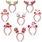 Ulikey Weihnachts Kopfschmuck, 8 Stück Weihnachten Haarreif Rentier Geweih, Weihnachten Stirnbänder Haarreifen Dekoration Weihnachtsstirnbänder Haarschmuck Schneemann Party F