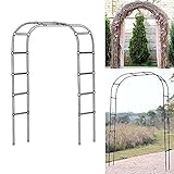 HBJSkcn Rosenbogen,Gartenbogen aus Schwarzem Metall,rosenbogen aus Metall für Verschiedene Kletterpflanzen,Garten Rankgitter Pergola Spalier für Garten Hinterhof Torbogen Dek