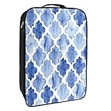 Schuh-Aufbewahrungsbox, für Reisen und den täglichen Gebrauch, blaues Aquarell-Marokkanisches Muster, Schuhtasche, Organizer, tragbar, wasserdicht bis zu 10 m, mit doppeltem Reißverschluss, 4 T