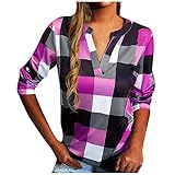 Damen V-Ausschnitt Bluse Kurzarm Tunika Longshirt Hemd Tops T-Shirt Ob