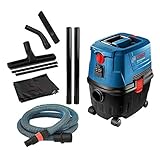 Bosch Professional Nass-/Trockensauger GAS 15 PS (inkl. Fugendüse, Krümmer, Bodendüsenset, 1x3m Schlauch, Rohre (2Stk.), im Karton)