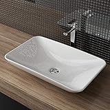 Aufsatzwaschbecken Waschtisch Waschbecken Keramik Handwaschbecken Hänge Waschschale WS65 58x37x11
