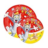 Party-Set zum Geburtstag, 8 Teller 23 cm + 8 Teller 18 cm (Tom und Jerry)