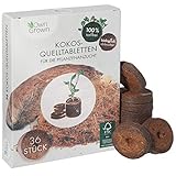Kokos Quelltabletten mit Nährstoffen – 36 Stück, Kokoserde gepresst zur Pflanzen Anzucht ohne Pikieren, torffrei – Anzucht Erde Kokos von OwnGrow