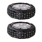FSDGHSD Anti Slip-Reifenketten, Schneeketten Anti-Skid-Not-Schnee-Reifen-Ketten, tragbare Notantrieb Schnee-Schlammketten, Auto- Sicherheitsketten for SUV Und Autos, 2 Stück (Size : 205(R16)