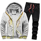 Roselan Herren Winter Activewear Set Männer Winter Plus Größe Solid Color Jacke Hosen Verdickt Plus Samt W