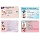 Eayoly 4pcs Weihnachtsmann Führerschein verloren Weihnachtsmann Flugschein Schlittenfahrschein Weihnachtsmann Flugschein verloren Neuheit Weihnachtsbaumschmuck