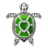 NINAQUEEN Charms Anhänger für Armband Grün Schildkröte Geschenk für Frauen Silber 925 Zirkonia Schmuck Damen mit Schmuckk