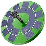 AISITIN Solar Springbrunnen mit 3.0W Grün Solar Panel, Solar Teichpumpe Wasserpumpe Solar Schwimmender Fontäne Pumpe mit 6 Fontänenstile für Garten, Vogel-Bad, Fisch-B